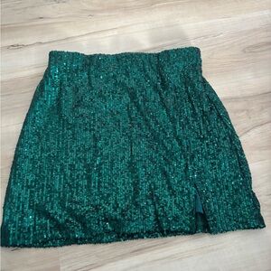 Emerald Green Sequin Skirt